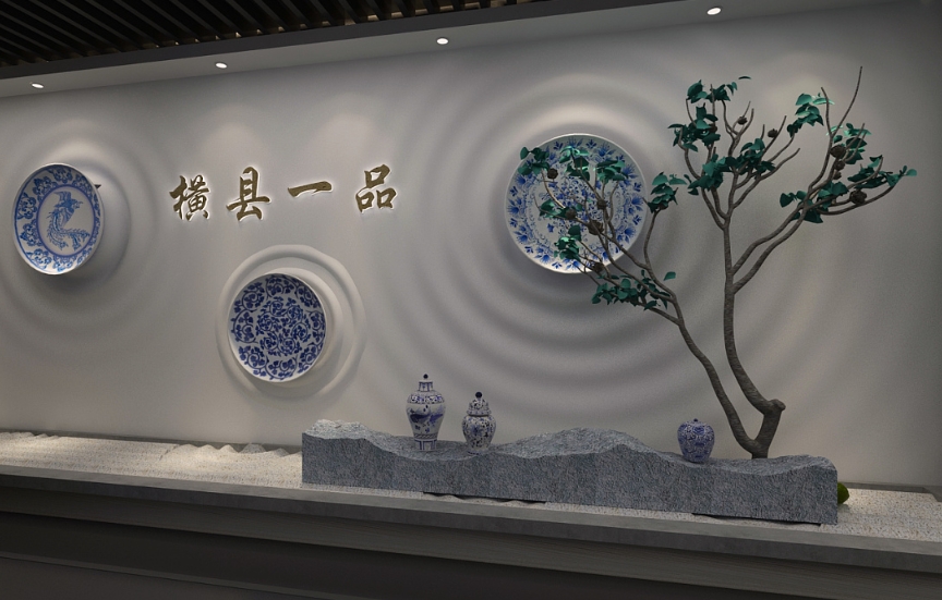 陶瓷展厅装潢设计方案及效果图